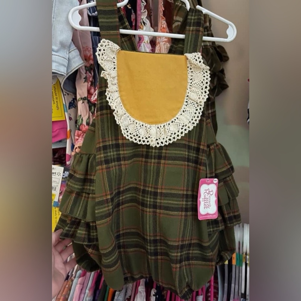 Ricrac and Ruffles plaid bubble NWT
